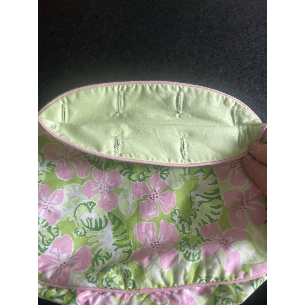 VTG Lilly Pulitzer Wood Handle Bermuda Bag with four Additional button on covers - Picture 3 of 16